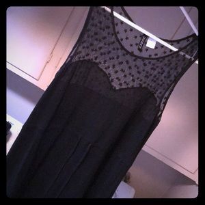 Black star lace sleeveless tunic dress